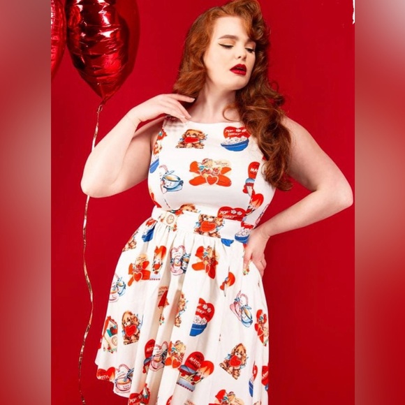 Lady V London Be My Valentine Tea Dress NWT still in plastic retro fit and flare - Picture 1 of 7